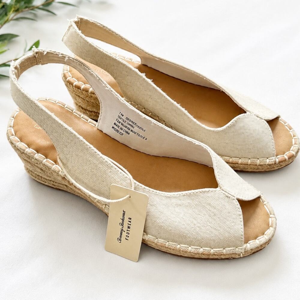 Tommy Bahama Women’s Espadrille Slingback Wedge Sandals Cream Size 7.5 NWT